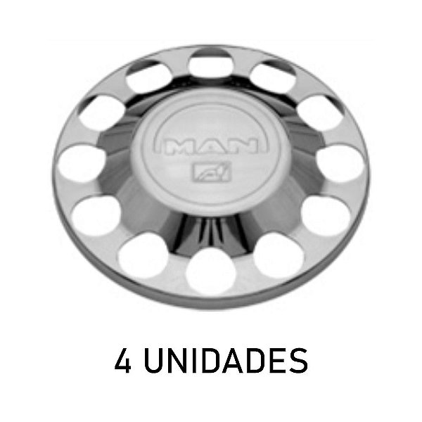Sobre Tampa Do Cubo Da Tração Man Cromada 4 Unidades