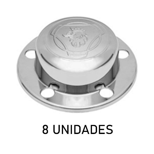 Sobre Tampa Do Cubo Dianteiro Grifo Cromada 8 Unidades