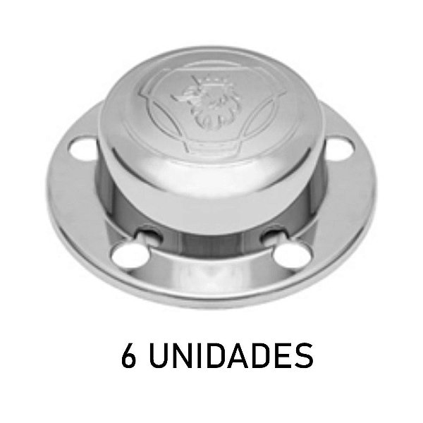 Sobre Tampa Do Cubo Dianteiro Grifo Cromada 6 Unidades