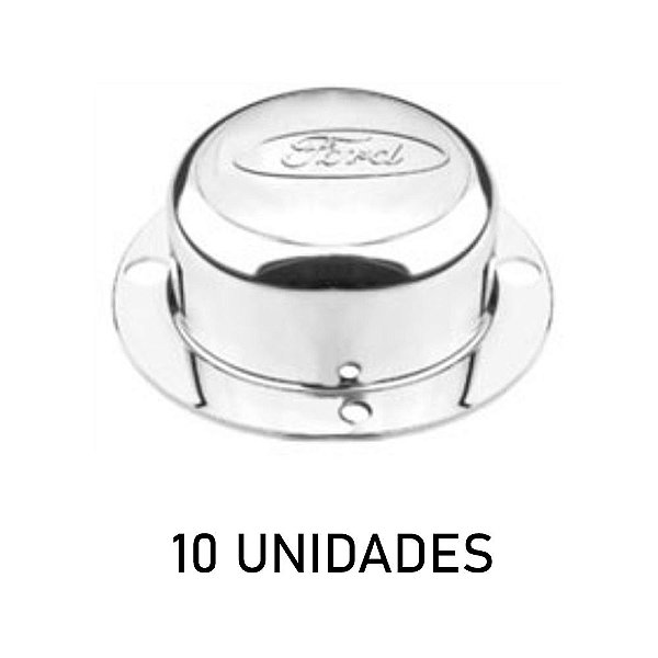 Sobre Tampa Do Cubo Dianteiro Ford Cromada 10 Unidades