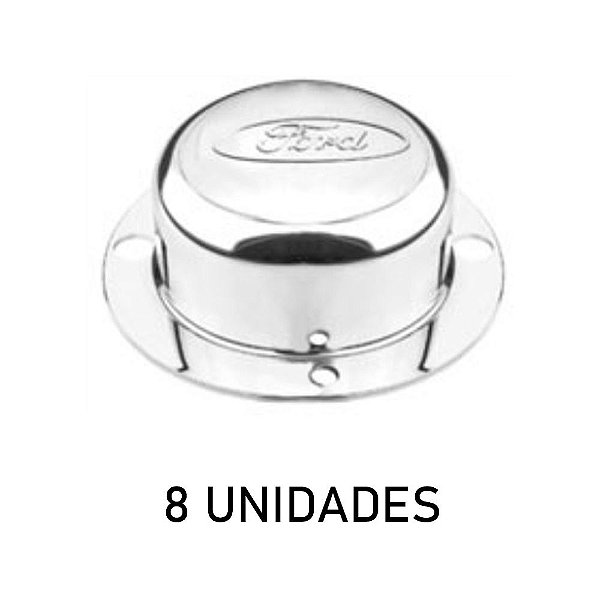 Sobre Tampa Do Cubo Dianteiro Ford Cromada 8 Unidades