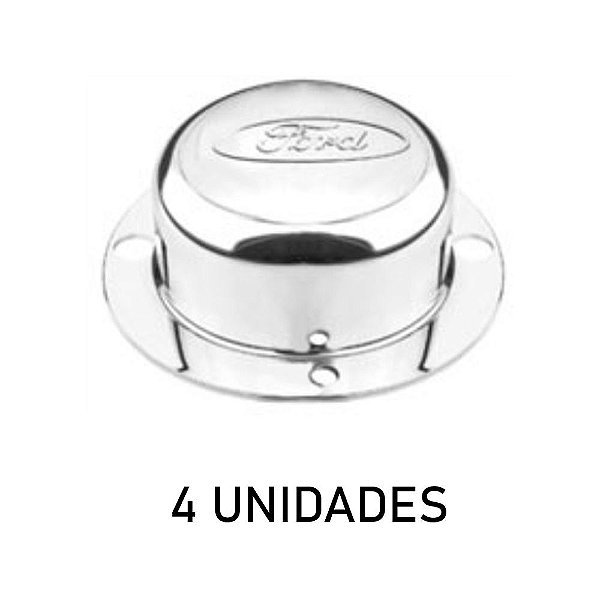 Sobre Tampa Do Cubo Dianteiro Ford Cromada 4 Unidades