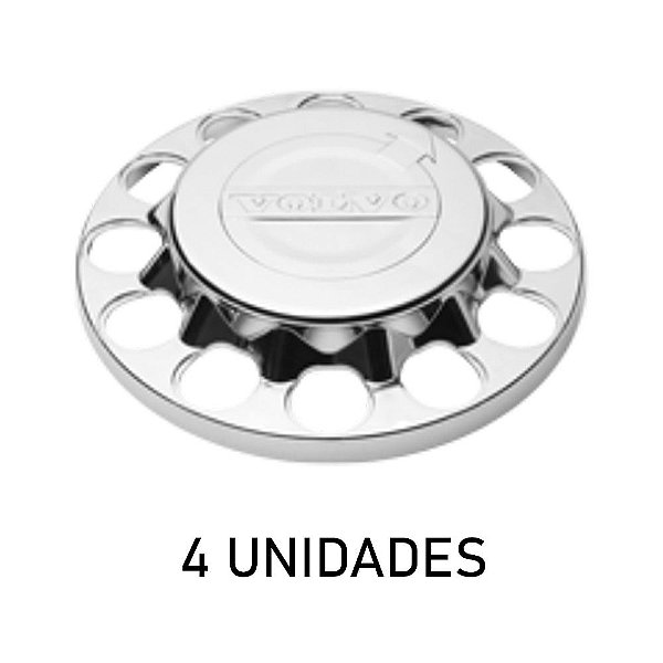 Sobre tampa do cubo da tração volvo fh/nh cromada 4 unidades