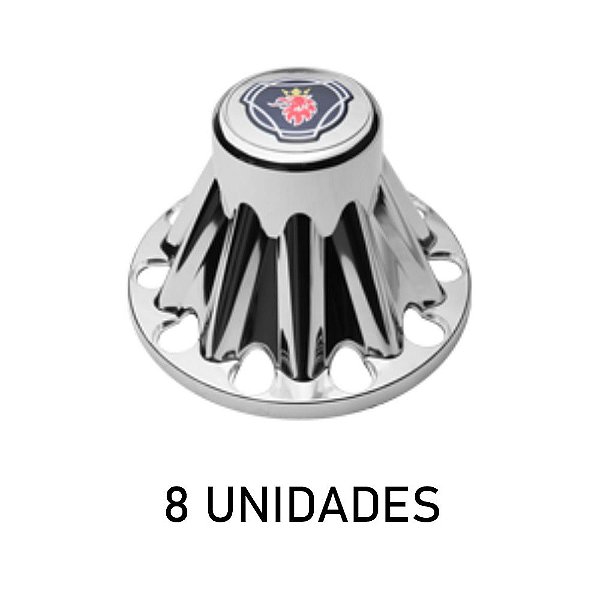 Sobre tampa do cubo da tração cromada 8 unidades