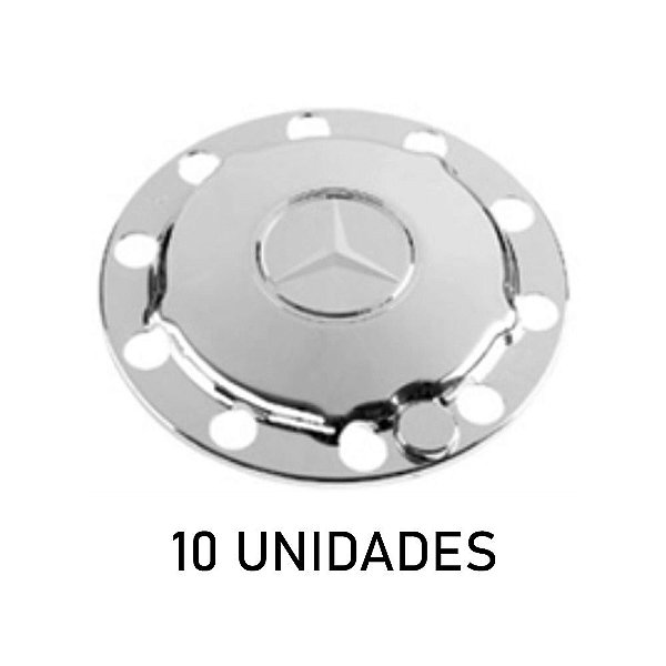 Sobre tampa do cubo da tração mb cromada 10 unidades