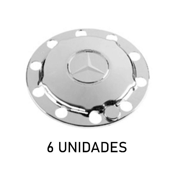 Sobre tampa do cubo da tração mb cromada 6 unidades