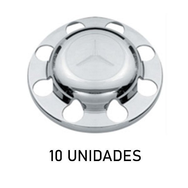 Sobre tampa do cubo da tração mb cromada 10 unidades