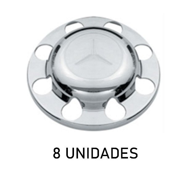 Sobre tampa do cubo da tração mb cromada 8 unidades
