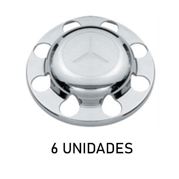 Sobre tampa do cubo da tração mb cromada 6 unidades