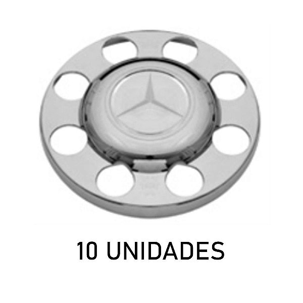 Sobre tampa do cubo da tração mb atego cromada 10 unidades