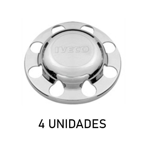 Sobre tampa do cubo da tração iveco cromada 4 unidades