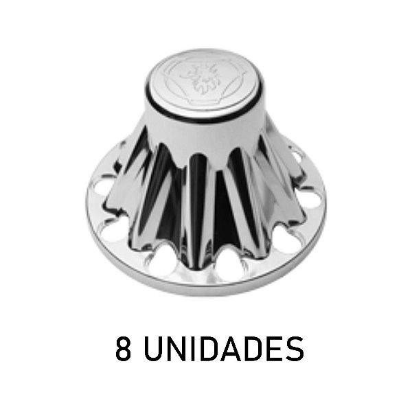Sobre tampa do cubo da tração grifo cromada 8 unidades