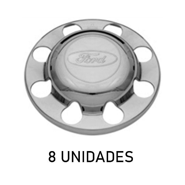 Sobre tampa do cubo da tração ford cromada 8 unidades