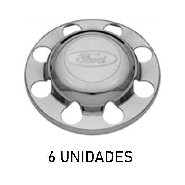 Sobre tampa do cubo da tração ford cromada 6 unidades
