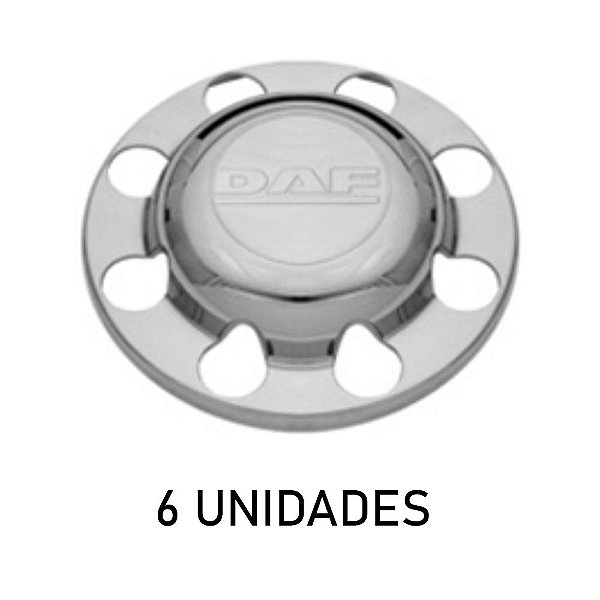Sobre Tampa Do Cubo Da Tração Daf Cromada 6 Unidades