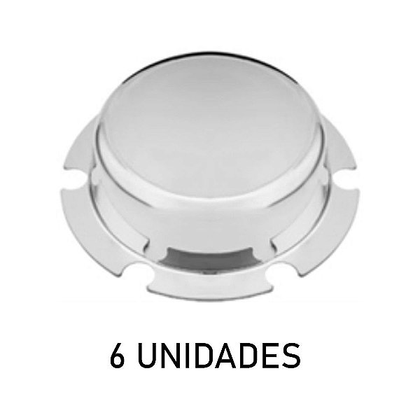 Sobre Tampa Do Cubo Carreta 6 Furos Maior Cromada 6 Unidades