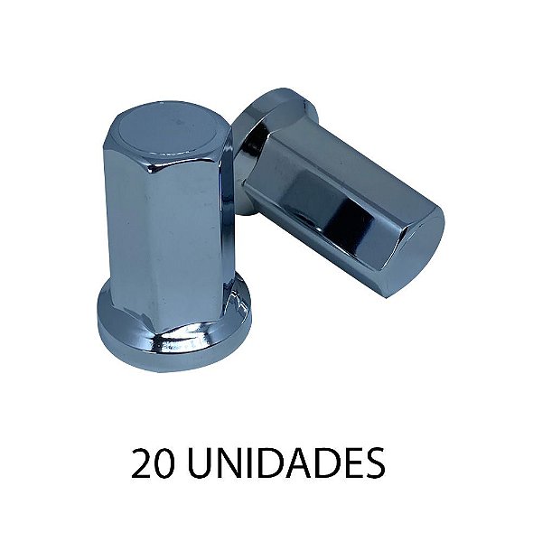 Capa De Porca Sextavada Longa 27mm Cromada 20 Unidades