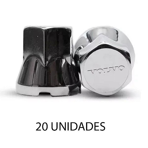 Capa De Porca Sextavada Logo Daf 32mm Cromada 10 Unidades