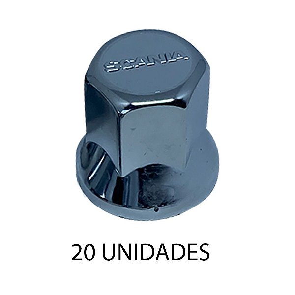 Capa De Porca Sextavada Com Logotipo 33mm Cromado 20 Un