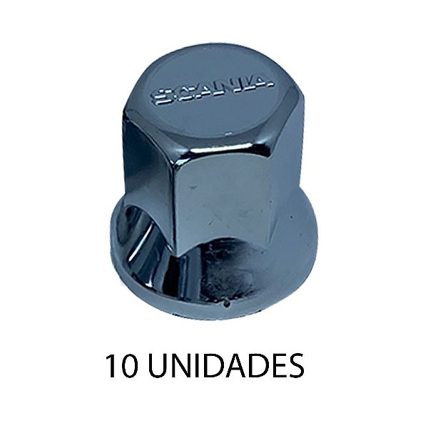 Capa De Porca Sextavada Com Logotipo 33mm Cromado 10 Un