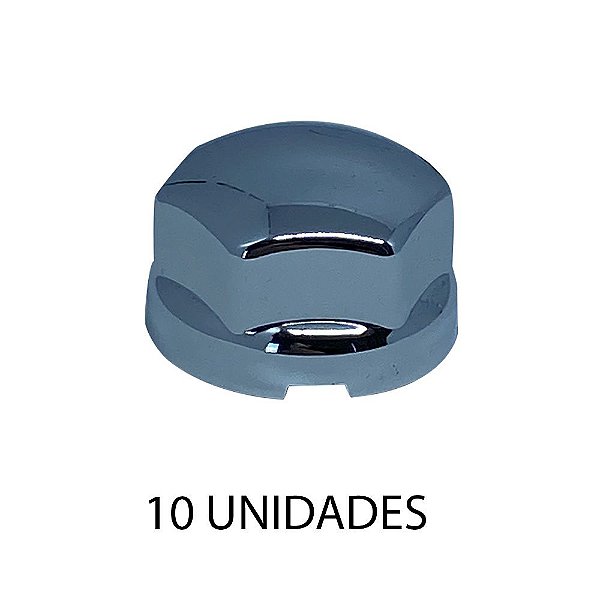 Capa De Porca Sextavada Baixa 30mm Cromada 10 Unidades