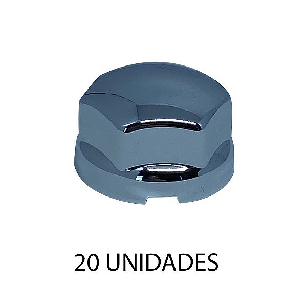 Capa De Porca Sextavada Baixa 24mm Cromada 20 Unidades