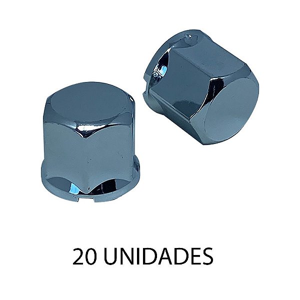 Capa De Porca Sextavada 30mm Cromada 20 Unidades