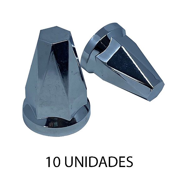 Capa De Porca Diamante 33mm Cromada 10 Unidades