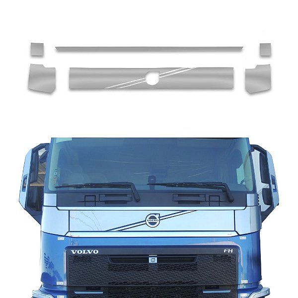 Acabamento De Inox Inteiriço Da Grade Do Volvo Fh