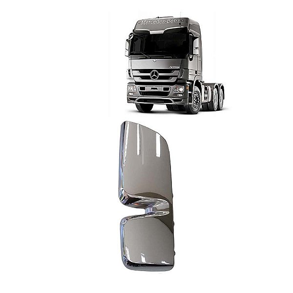 Capa retrovisor LD Mercedes Actros Imp. e após 2017 cromado