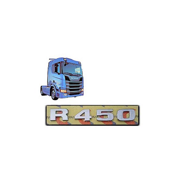 Letreiro Scania R 450 NTG 2019 2020 2021 Cromado