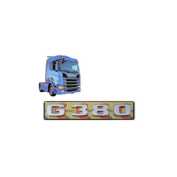 Letreiro Scania G 380 NTG 2019 2020 2021 Cromado