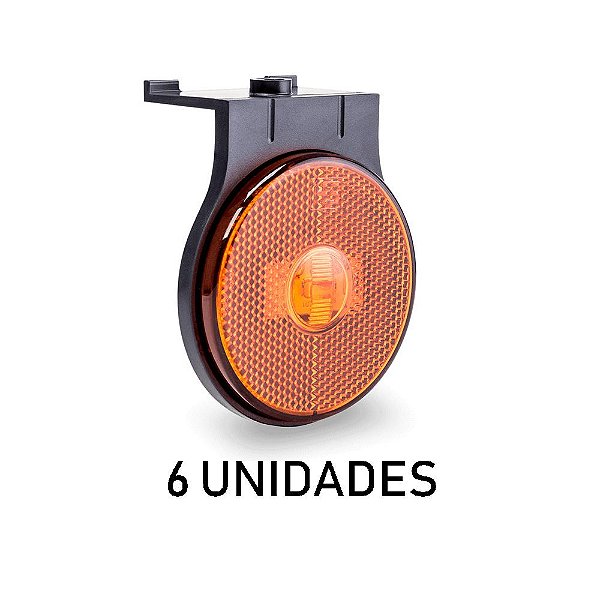 6 Lanterna Lateral Carreta Randon Noma Bivolt Ambar Led
