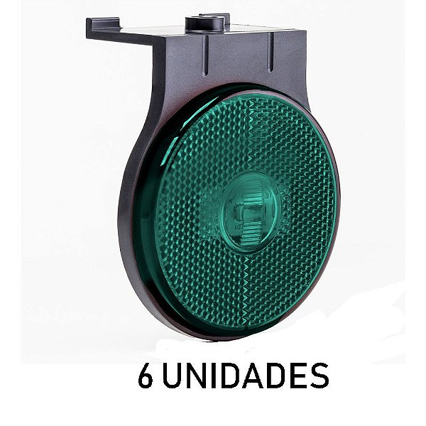 6 Lanterna Lateral Carreta Randon Bivolt Verde Led