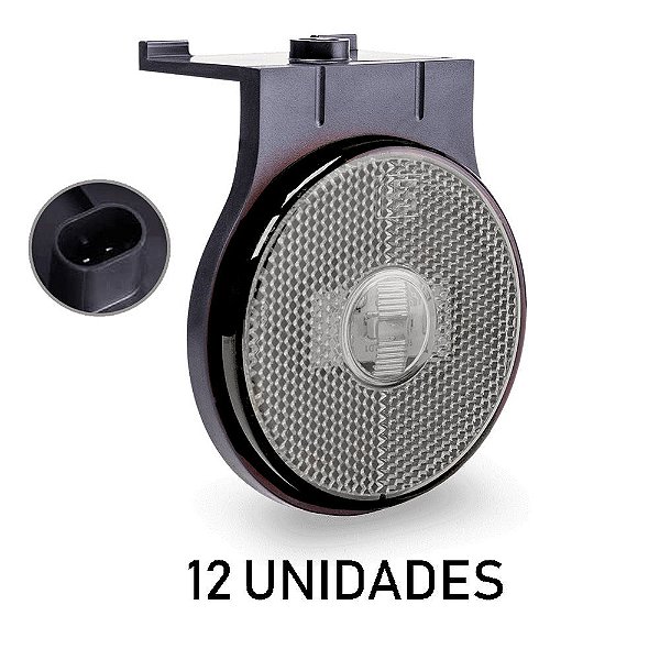 12 Lanterna Lateral Carreta Randon Bivolt Cristal Led