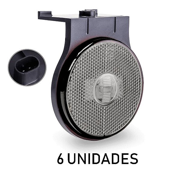 Lanterna Lateral Carreta Randon Bivolt Cristal Led - 6 un