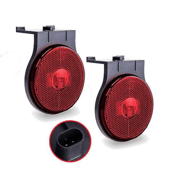 Lanterna Lateral Carreta Randon Bivolt Vermelha Led 2 un