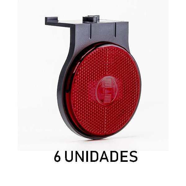 6 Lanterna Lateral Carreta Randon Bivolt Vermelha Led