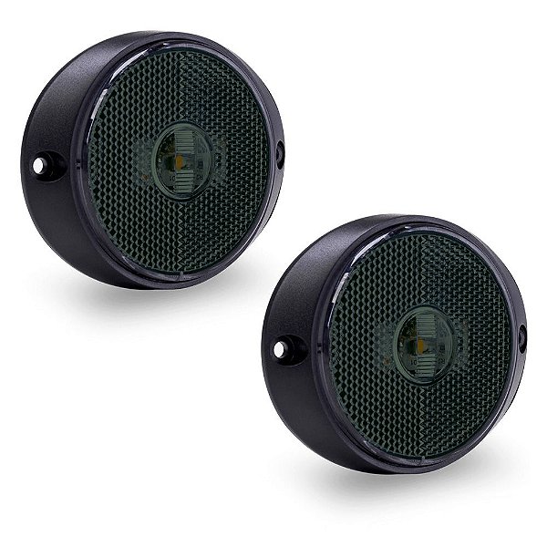 Lanterna Frontal Carreta 65 mm Led Bivolt Fumê - 2 un.