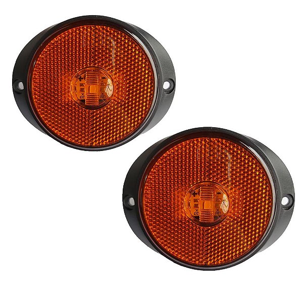 Lanterna Frontal Carreta 65 mm Led Bivolt Âmbar - 2 un.