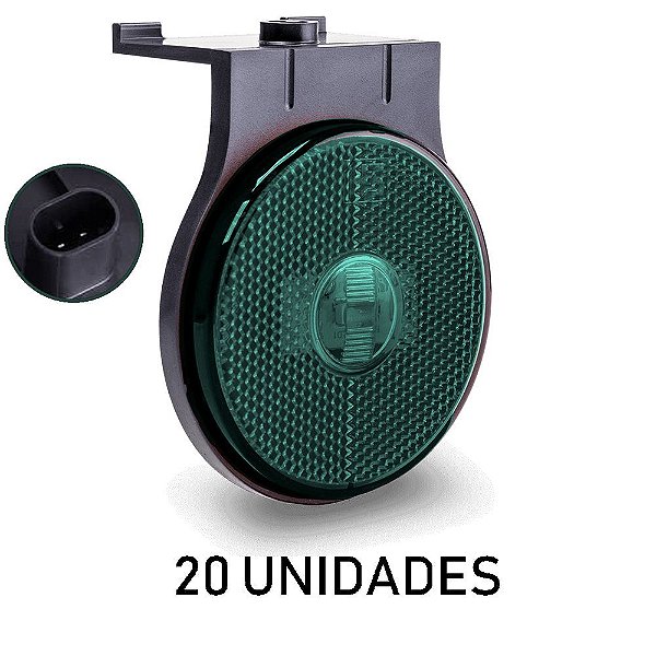 Lanterna Lateral Carreta Randon Bivolt Verde Led - 20 un