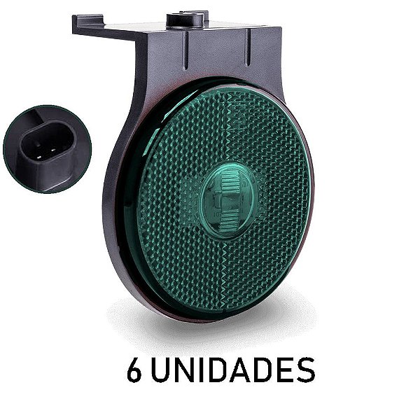 Lanterna Lateral Carreta Randon Noma Bivolt Verde 3 Led 6 un