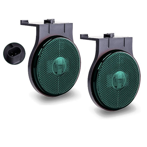 2 Lanterna Lateral Carreta Randon Noma Bivolt Verde Led