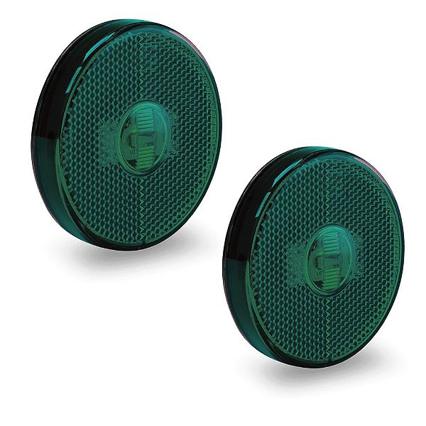 2 Lanterna Lateral Carreta Randon Noma Bivolt Verde Led