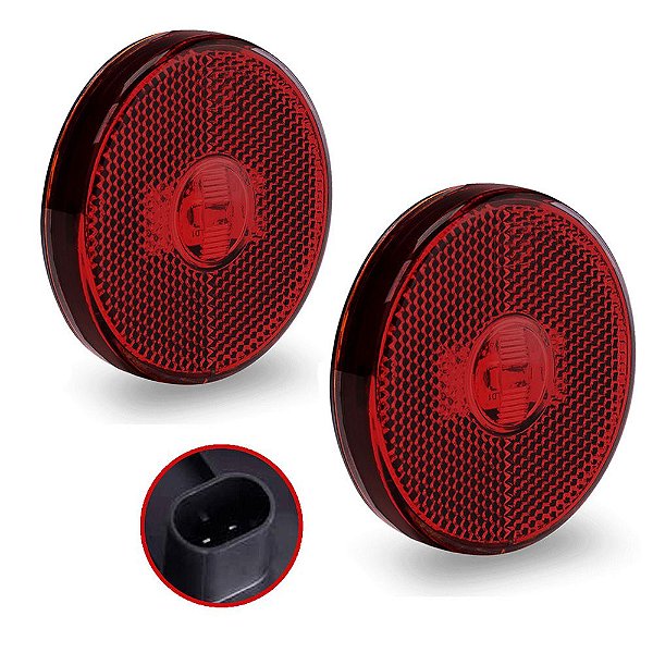 Lanterna Lateral Carreta Randon Bivolt Vermelha Led - 2 un