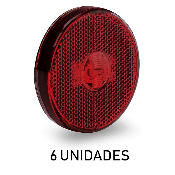6 Lanterna Lateral Carreta Randon Bivolt Vermelha Led