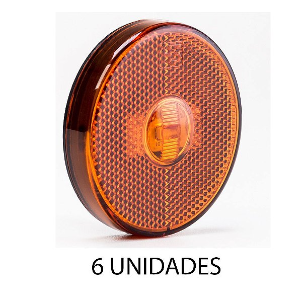 Lanterna Lateral Carreta Randon Noma Bivolt Âmbar 3 Led 6 un
