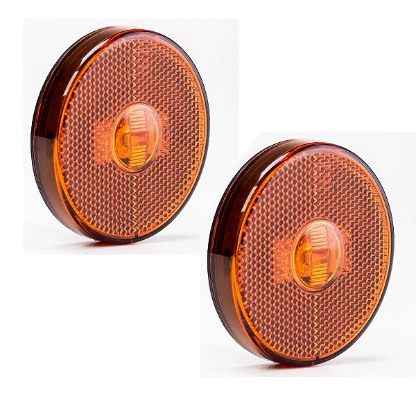 2 Lanterna Lateral Carreta Randon Noma Bivolt Âmbar Led