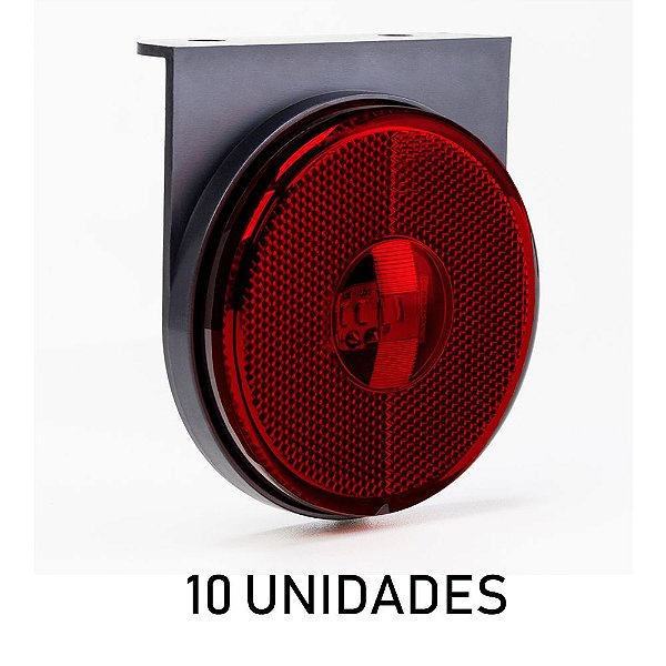 Lanterna Lateral Carreta Randon Bivolt Vermelha 3 Leds 10 un
