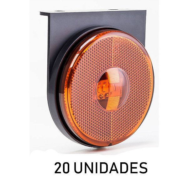 Lanterna Lateral Carreta Randon Bivolt Âmbar 3 Leds - 20 un